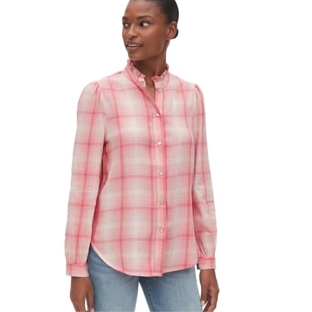 ❤️ GAP ruffle neck top Size SP